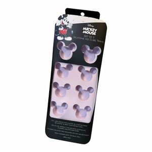 Disney Mickey Mouse Head Lavender Silicone Ice Cube Tray Set of 2